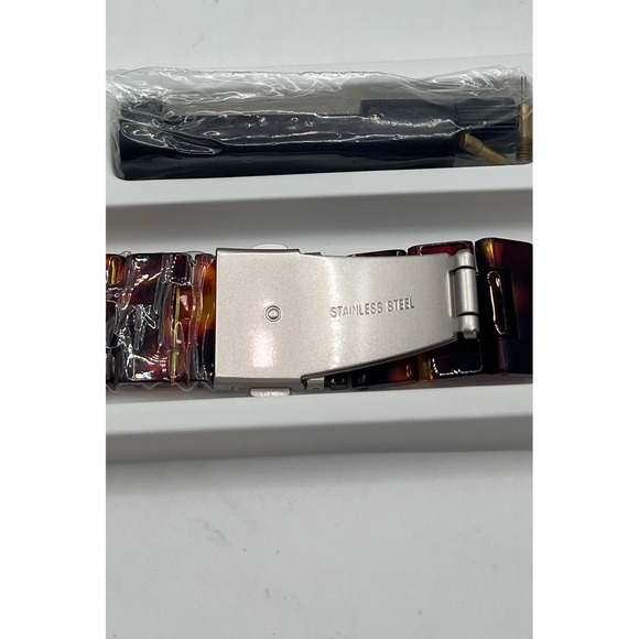 Smart Watch Band Replacement Tortoise Resin‎ Style Stainless Steel - Picture 2 of 4